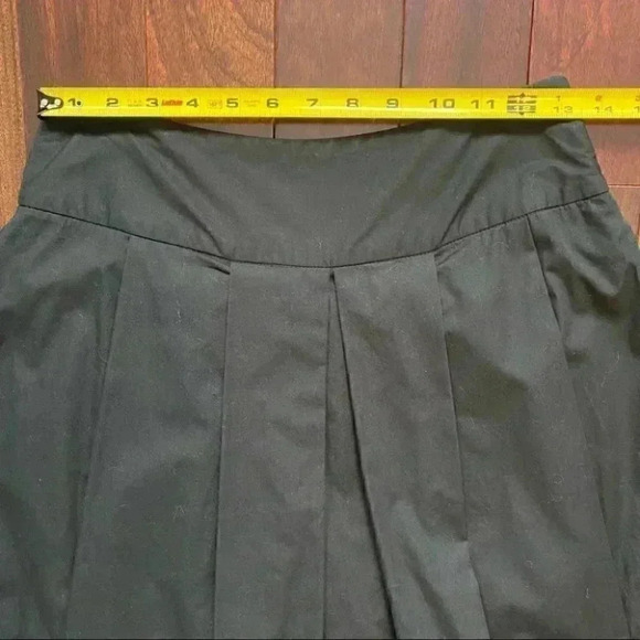 Vintage Alfred Sung Pleated A-Line Skirt 100% Cotton  Lined Black Size 4 - Picture 10 of 15